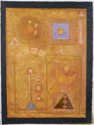 Bird Call to the Sun, 1986 (akryl na papierze)
